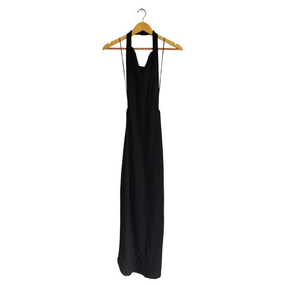 L'Agence Knit Halter Open Back Maxi Dress Black Size 6 - Picture 1 of 12